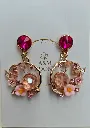 Korean Crystal Extravagance earring - Pink