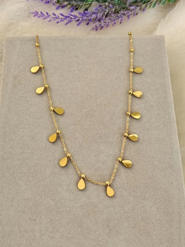 [AM-CH-00000216] Rain Droplet Charms Necklace