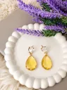 Blush Due Drops Earrings-Yellow