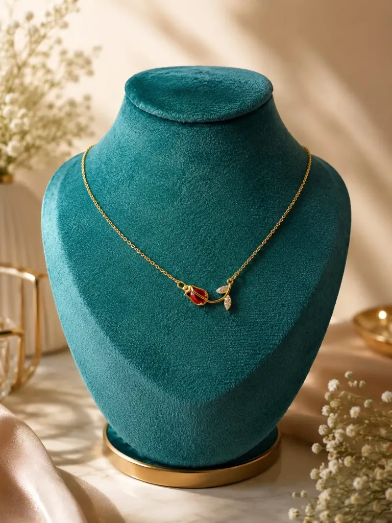 Viral Tulip Pendant chain- Red
