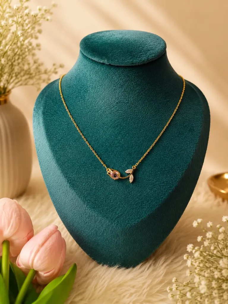 Viral Tulip Pendant chain- Pink