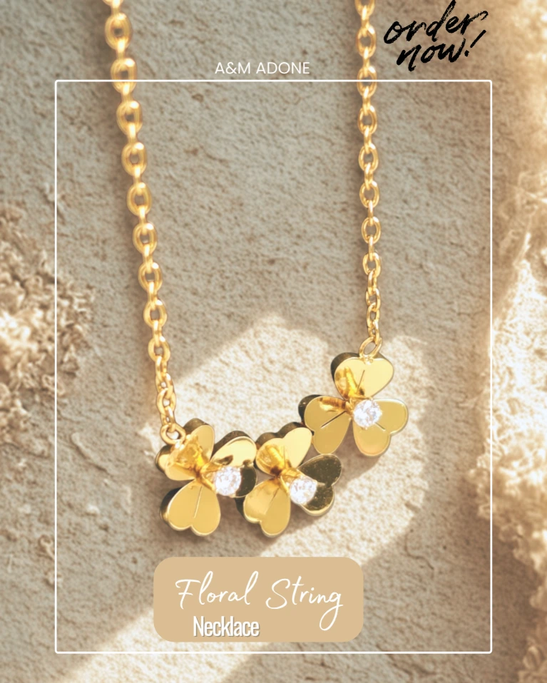 [AM-CH-0000091] Floral String Necklace